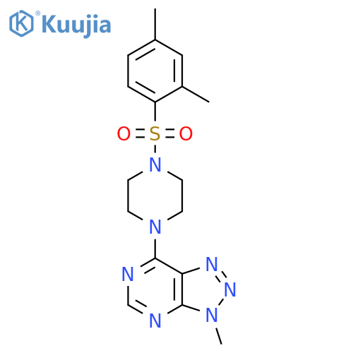 1-(2,4-dimethylbenzenesulfonyl)-4-{3-methyl-3H-[1,2,3]triazolo[4,5-d]pyrimidin-7-yl}piperazine structure