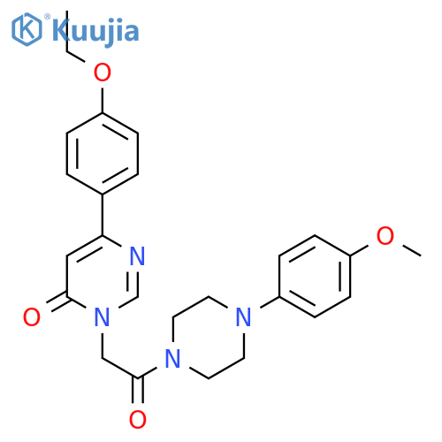 6-(4-ethoxyphenyl)-3-{2-[4-(4-methoxyphenyl)piperazin-1-yl]-2-oxoethyl}-3,4-dihydropyrimidin-4-one structure