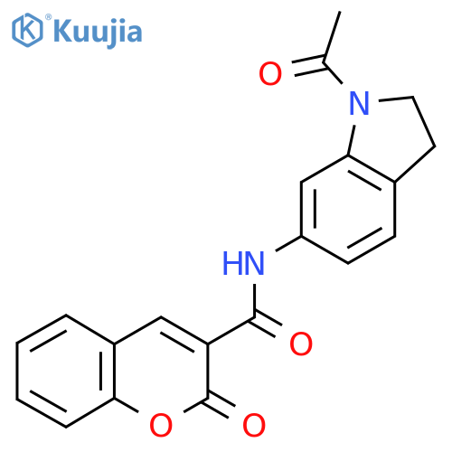 N-(1-acetyl-2,3-dihydro-1H-indol-6-yl)-2-oxo-2H-chromene-3-carboxamide structure