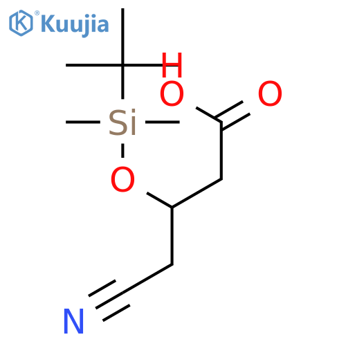 Butanoic acid, 4-cyano-3-[[(1,1-dimethylethyl)dimethylsilyl]oxy]-, (R)- structure