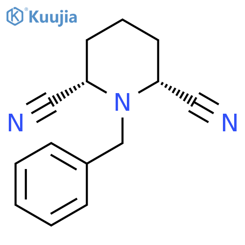 2,6-Piperidinedicarbonitrile,1-(phenylmethyl)-, cis- (9CI) structure