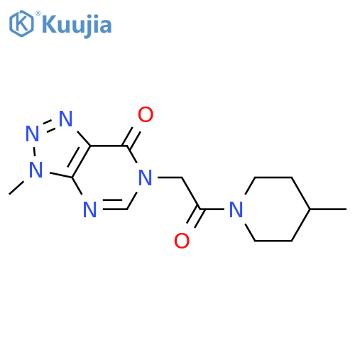 3-methyl-6-[2-(4-methylpiperidin-1-yl)-2-oxoethyl]-3H,6H,7H-[1,2,3]triazolo[4,5-d]pyrimidin-7-one structure