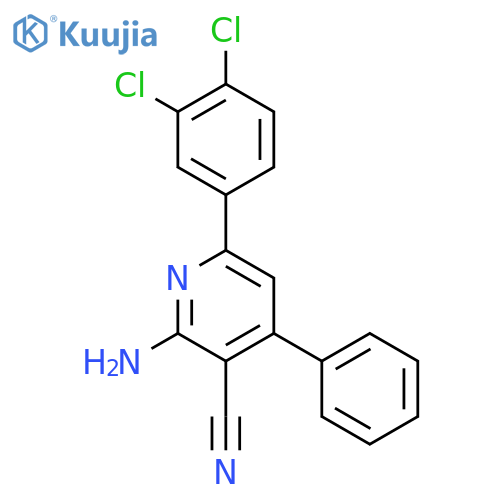 3-Pyridinecarbonitrile, 2-amino-6-(3,4-dichlorophenyl)-4-phenyl- structure