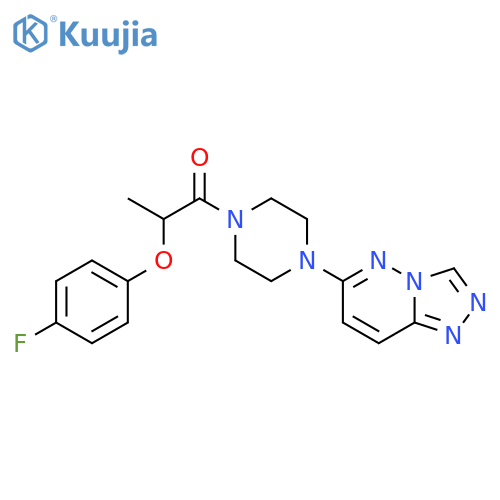 2-(4-fluorophenoxy)-1-(4-{[1,2,4]triazolo[4,3-b]pyridazin-6-yl}piperazin-1-yl)propan-1-one structure