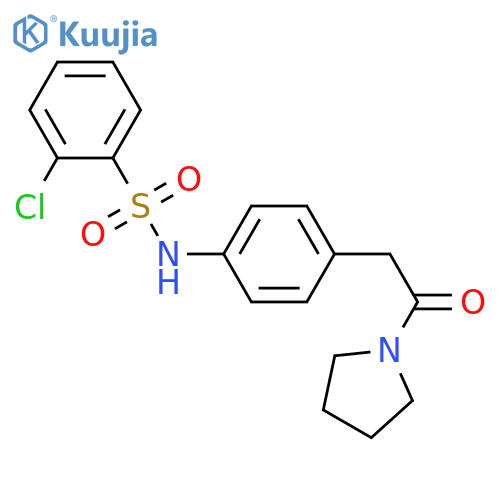 2-chloro-N-{4-[2-oxo-2-(pyrrolidin-1-yl)ethyl]phenyl}benzene-1-sulfonamide structure