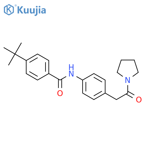 4-tert-butyl-N-{4-[2-oxo-2-(pyrrolidin-1-yl)ethyl]phenyl}benzamide structure