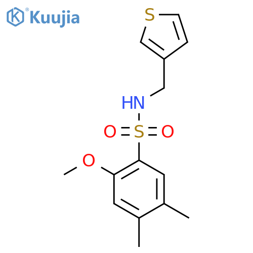 2-methoxy-4,5-dimethyl-N-[(thiophen-3-yl)methyl]benzene-1-sulfonamide structure