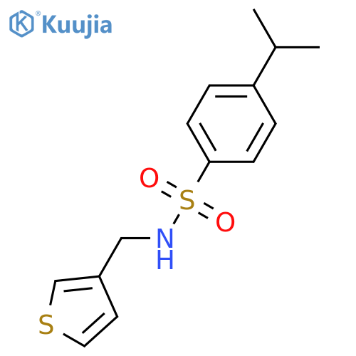 4-(propan-2-yl)-N-(thiophen-3-yl)methylbenzene-1-sulfonamide structure