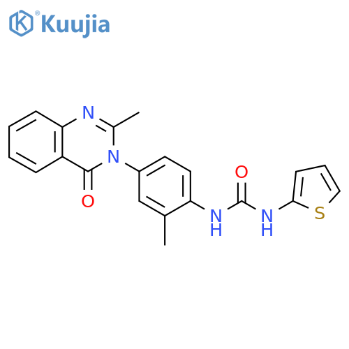 1-2-methyl-4-(2-methyl-4-oxo-3,4-dihydroquinazolin-3-yl)phenyl-3-(thiophen-2-yl)urea structure