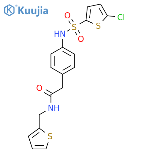 2-4-(5-chlorothiophene-2-sulfonamido)phenyl-N-(thiophen-2-yl)methylacetamide structure