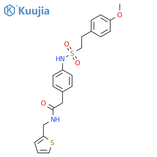 2-{4-2-(4-methoxyphenyl)ethanesulfonamidophenyl}-N-(thiophen-2-yl)methylacetamide structure