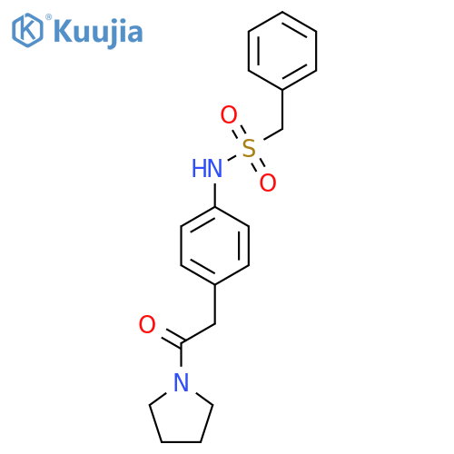 N-{4-[2-oxo-2-(pyrrolidin-1-yl)ethyl]phenyl}-1-phenylmethanesulfonamide structure