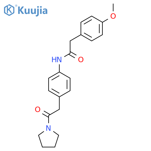 2-(4-methoxyphenyl)-N-{4-[2-oxo-2-(pyrrolidin-1-yl)ethyl]phenyl}acetamide structure