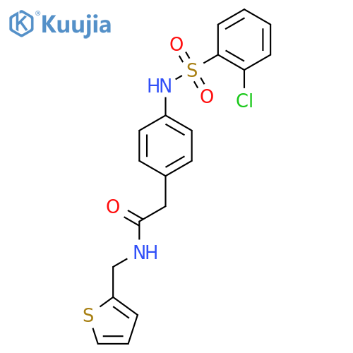 2-[4-(2-chlorobenzenesulfonamido)phenyl]-N-[(thiophen-2-yl)methyl]acetamide structure