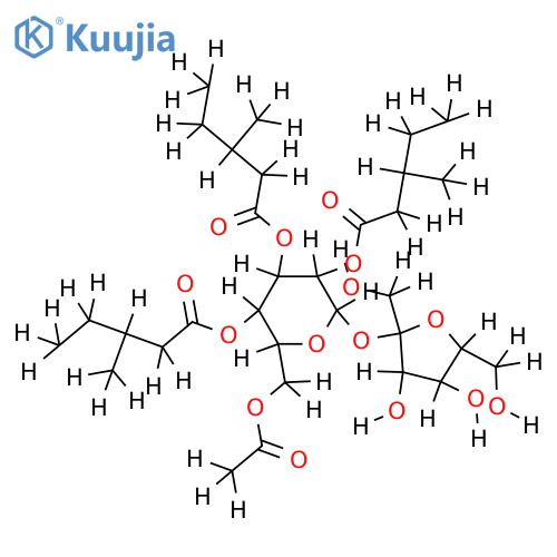 6-O-Acetyl-2,3,4-tri-O-(3S-methylpentanoyl)-alpha-D-glucopyranosyl-beta-D-fructofuranoside structure