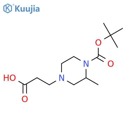 3-{4-(tert-butoxy)carbonyl-3-methylpiperazin-1-yl}propanoic acid structure