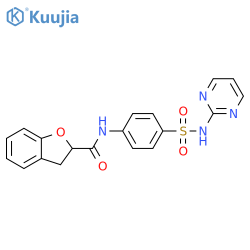 N-{4-(pyrimidin-2-yl)sulfamoylphenyl}-2,3-dihydro-1-benzofuran-2-carboxamide structure