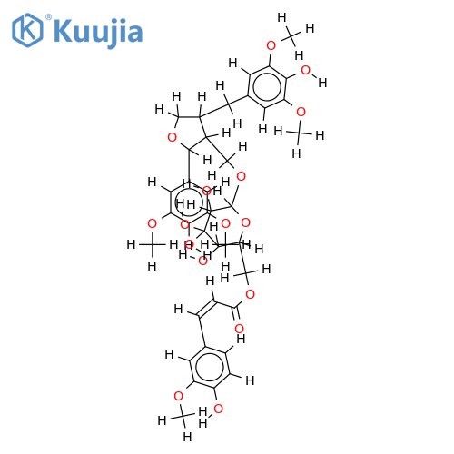 (8R,7'S,8'R)-5,5'-dimethoxylariciresinol 9'-O-beta-D-(6-O-Z-4-hydroxy-3-methoxycinnamoyl)glucopyranoside structure