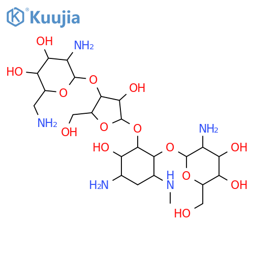 D-Streptamine,O-2-amino-2-deoxy-a-D-glucopyranosyl-(1&reg;4)-O-[O-2,6-diamino-2,6-dideoxy-b-L-idopyranosyl-(1&reg;3)-b-D-ribofuranosyl-(1&reg;5)]-2-deoxy-N3-methyl- (9CI) structure