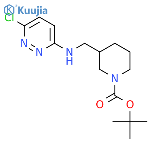 3-[[(6-Chloro-3-pyridazinyl)amino]methyl]-1-piperidinecarboxylic acid tert-butyl ester structure