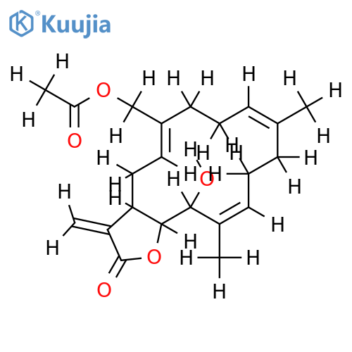 (1R,13R,14R,3Z,7E,11E)-18-acetoxy-13-hydroxycembra-3,7,11,15(17)-tetraen-16,14-olide structure