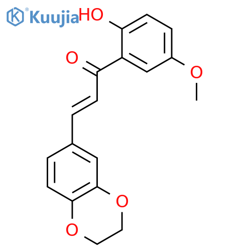 (2E)-3-(2,3-dihydro-1,4-benzodioxin-6-yl)-1-(2-hydroxy-5-methoxyphenyl)prop-2-en-1-one structure