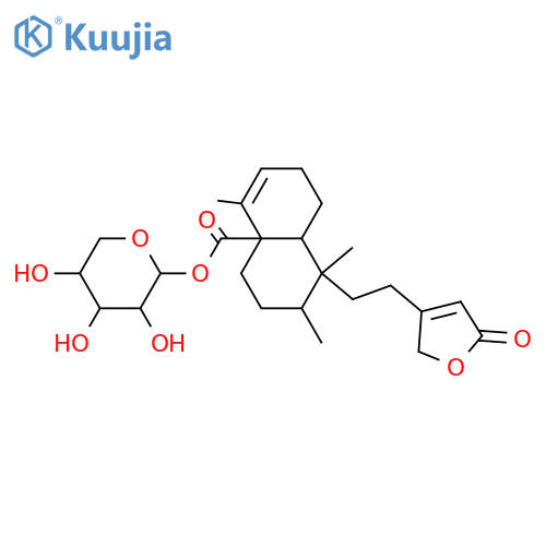 4a(2H)-Naphthalenecarboxylic acid, 1-[2-(2,5-dihydro-5-oxo-3-furanyl)ethyl]-1,3,4,7,8,8a-hexahydro-1,2,5-trimethyl-, α-L-arabinopyranosyl ester, (1R,2S,4aS,8aS)- (9CI) structure