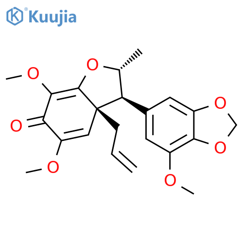 6(2H)-Benzofuranone,3,3a-dihydro-5,7-dimethoxy-3-(7-methoxy-1,3-benzodioxol-5-yl)-2-methyl-3a-(2-propenyl)-,(2R,3S,3aR)-rel- (9CI) structure