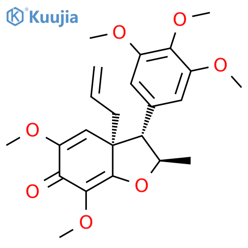 6(2H)-Benzofuranone,3,3a-dihydro-5,7-dimethoxy-2-methyl-3a-(2-propenyl)-3-(3,4,5-trimethoxyphenyl)-,(2R,3S,3aR)-rel- (9CI) structure