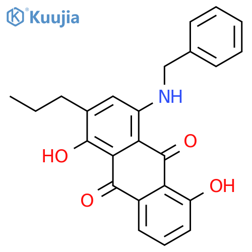 9,10-Anthracenedione, 1,5-dihydroxy-4-[(phenylmethyl)amino]-2-propyl- structure