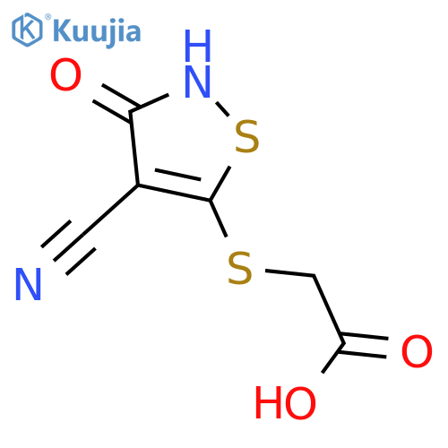 Acetic acid, [(4-cyano-2,3-dihydro-3-oxo-5-isothiazolyl)thio]- structure