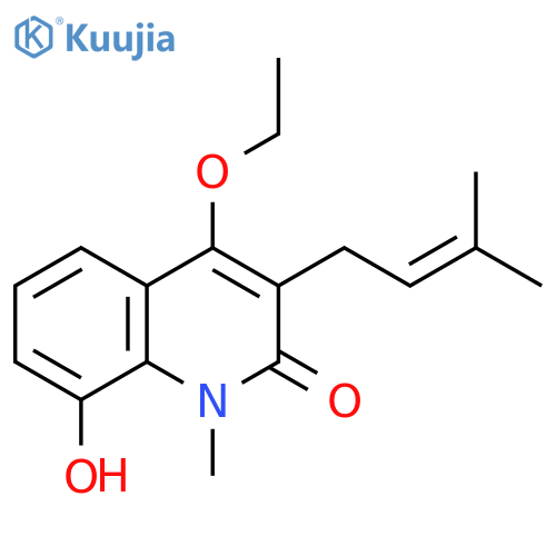 2(1H)-Quinolinone, 4-ethoxy-8-hydroxy-1-methyl-3-(3-methyl-2-buten-1-yl)- structure