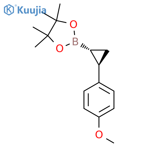 Rel-2-((1R,2R)-2-(4-methoxyphenyl)cyclopropyl)-4,4,5,5-tetramethyl-1,3,2-dioxaborolane structure