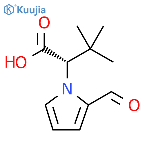 (2S)-2-(2-formyl-1H-pyrrol-1-yl)-3,3-dimethylbutanoic acid structure