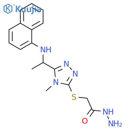 2-({4-Methyl-5-1-(1-naphthylamino)ethyl-4H-1,2,4-triazol-3-yl}thio)acetohydrazide structure