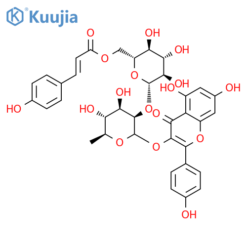 4H-1-Benzopyran-4-one,3-[[6-deoxy-2-O-[6-O-[3-(4-hydroxyphenyl)-1-oxo-2-propen-1-yl]-b-D-glucopyranosyl]-a-L-mannopyranosyl]oxy]-5,7-dihydroxy-2-(4-hydroxyphenyl)- structure