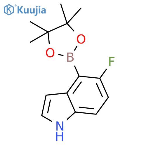 5-fluoro-4-(tetramethyl-1,3,2-dioxaborolan-2-yl)-1H-indole structure