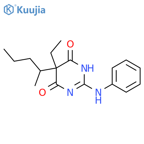 4,6(1H,5H)-Pyrimidinedione,5-ethyl-5-(1-methylbutyl)-2-(phenylamino)- structure