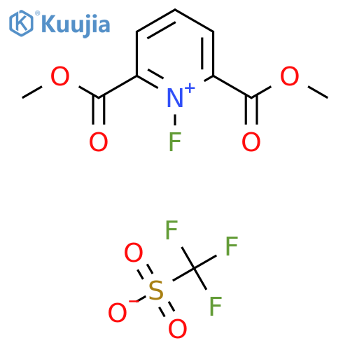 1-Fluoro-2,6-bis(methoxycarbonyl)pyridin-1-ium trifluoromethanesulfonate structure