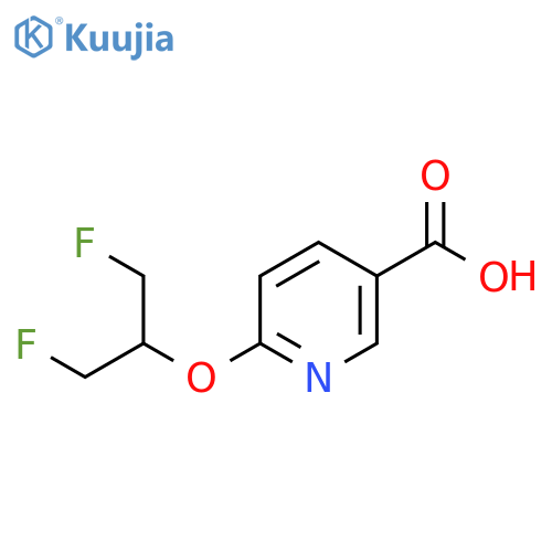 6-[2-Fluoro-1-(fluoromethyl)ethoxy]nicotinic acid structure