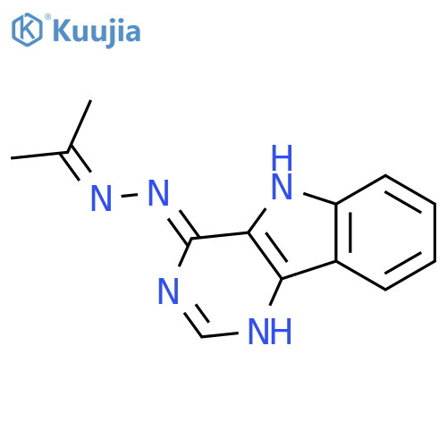 4H-Pyrimido[5,4-b]indol-4-one, 1,5-dihydro-, (1-methylethylidene)hydrazone structure