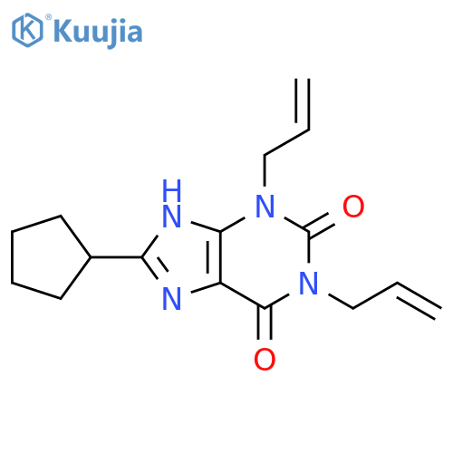 8-cyclopentyl-1,3-bis(prop-2-en-1-yl)-2,3,6,7-tetrahydro-1H-purine-2,6-dione structure