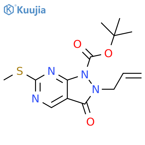 1H-Pyrazolo[3,4-d]pyrimidine-1-carboxylic acid, 2,3-dihydro-6-(methylthio)-3-oxo-2-(2-propen-1-yl)-, 1,1-dimethylethyl ester structure
