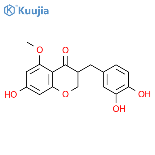 3-(3,4-Dihydroxybenzyl)-7-hydroxy-5-methoxy-4-chromanone structure