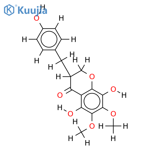 5,8-dihydroxy-3-(4'-hydroxybenzyl)-6,7-dimethoxy-4-chromanone structure