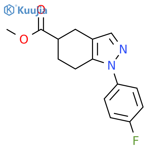 Methyl 1-(4-fluorophenyl)-4,5,6,7-tetrahydro-1H-indazole-5-carboxylate structure