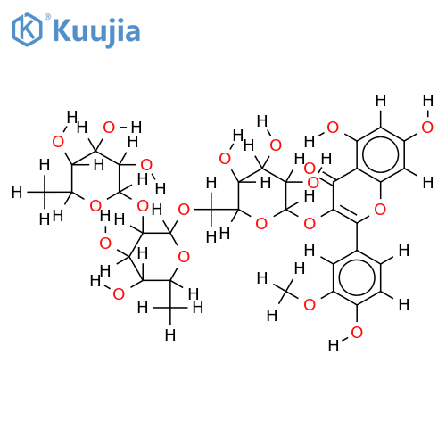 3-O-[alpha-L-Rhamnopyranosyl-(1?2)-[alpha-L-rhamnopyranosyl-(1?6)]-beta-D-galactopyranoside]-3,4',5,7-Tetrahydroxy-3'-methoxyflavone structure