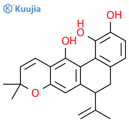 5H-Phenanthro[2,3-b]pyran-1,2,12-triol,6,9-dihydro-9,9-dimethyl-6-(1-methylethenyl)-, (-)- structure