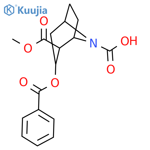 3-(Benzoyloxy)-2-(methoxycarbonyl)-8-azabicyclo[3.2.1]octane-8-carboxylic acid structure
