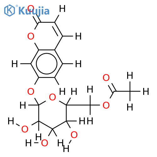 2-oxo-2H-chromen-7-yl 6-O-acetyl-beta-D-glucopyranoside structure
